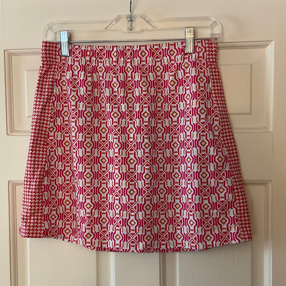 J.McLaughlin Skort Pink Geometric Catalina Cloth Skirt Golf Tennis Small
